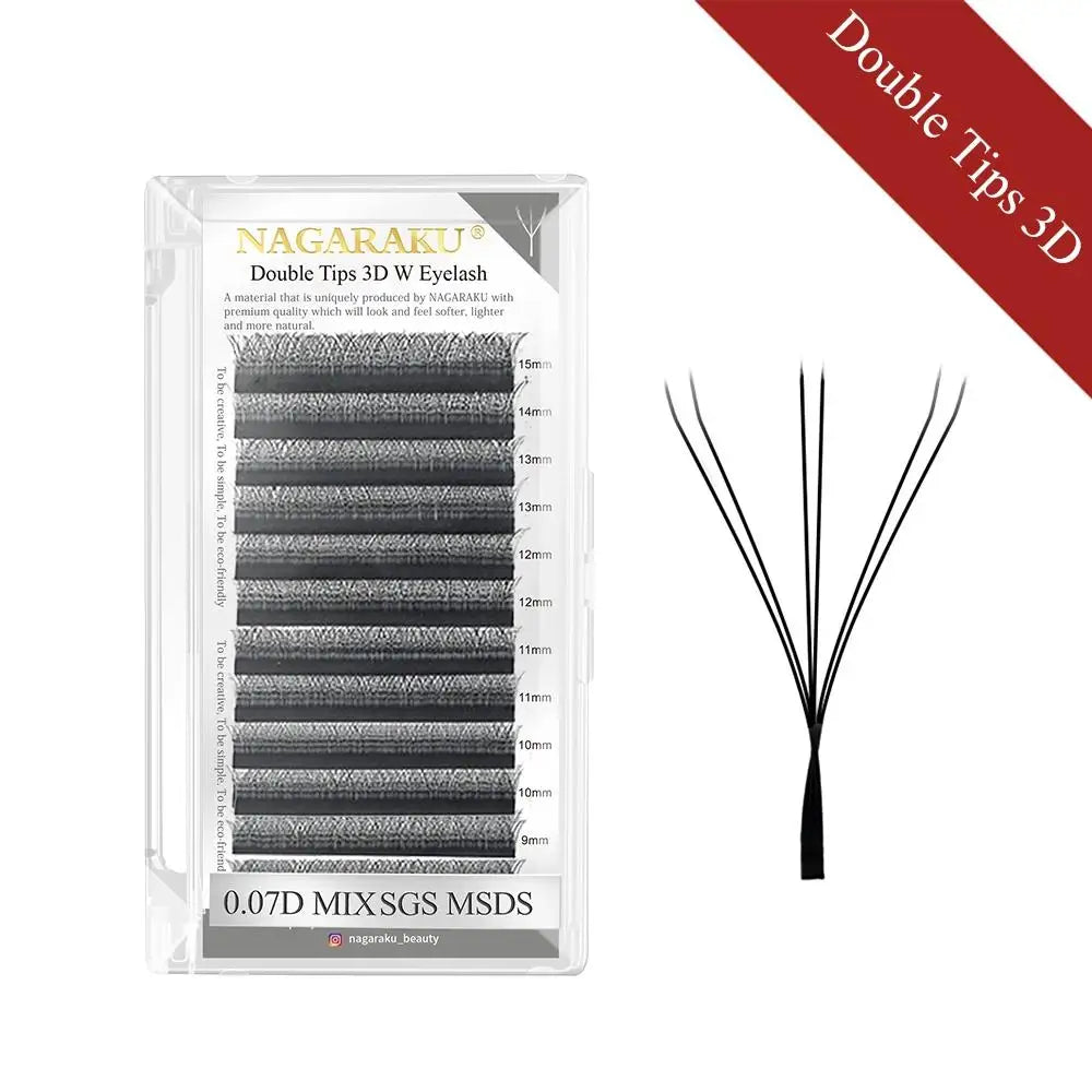 NAGARAKU 3D W Shape Premade Fans Eyelash Extensions - Smarsty
