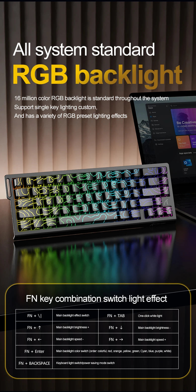 Wired Mechanical Gaming Keyboard With Rapid Trigger 8000Hz