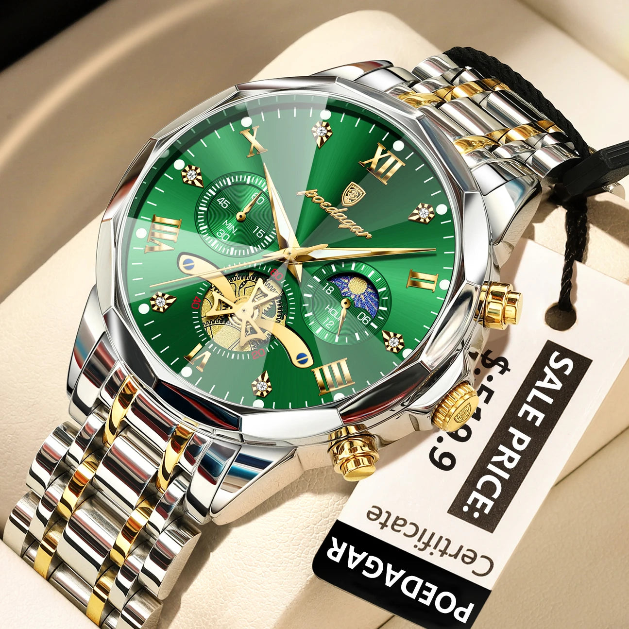 Luxury Waterproof Men's Chronograph Watch with Luminous Features - Smarsty