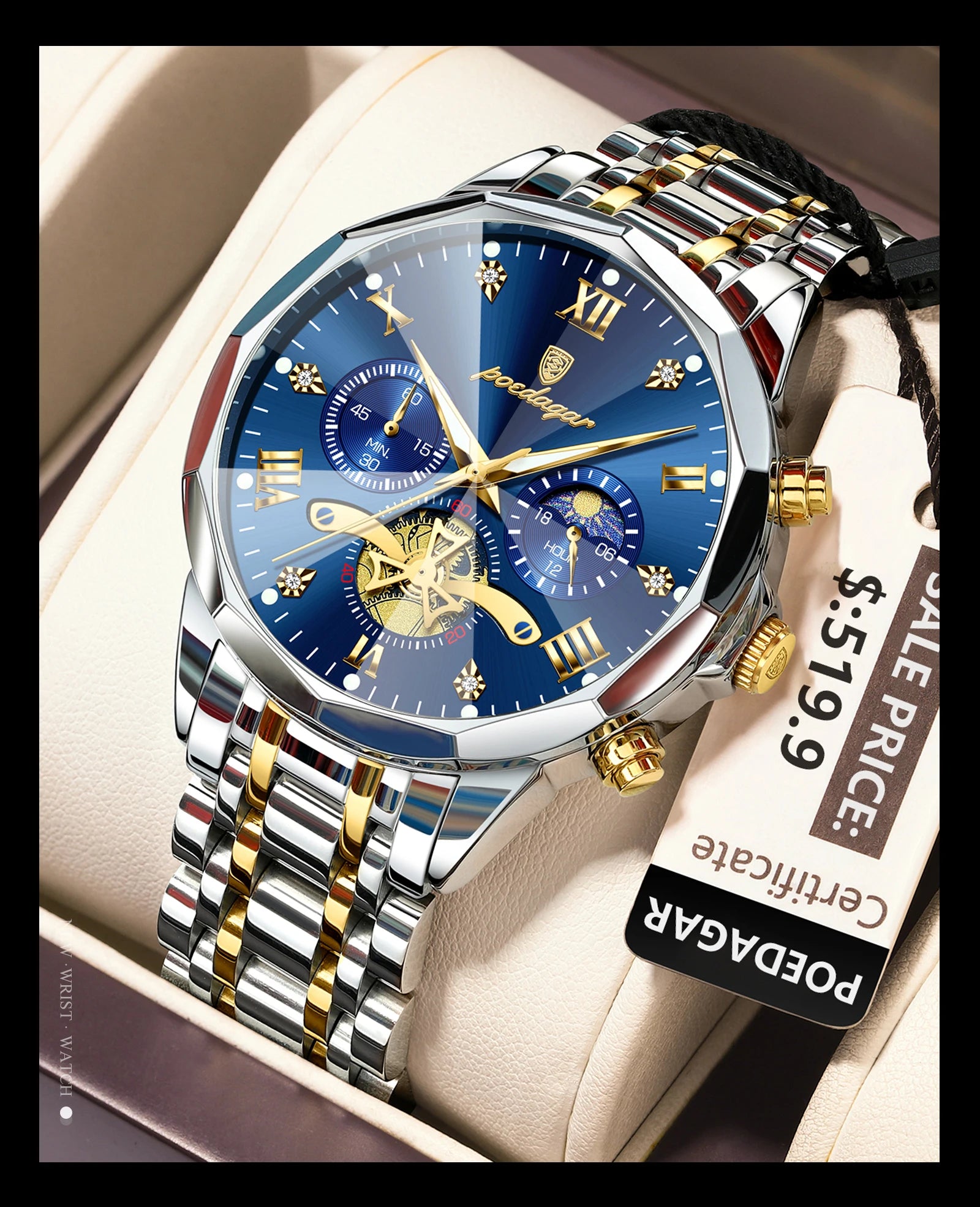 Luxury Waterproof Men's Chronograph Watch with Luminous Features - Smarsty