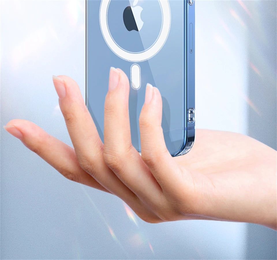 Smarsty MagSafe Clear Case for iPhone Magnetic Wireless Charging -