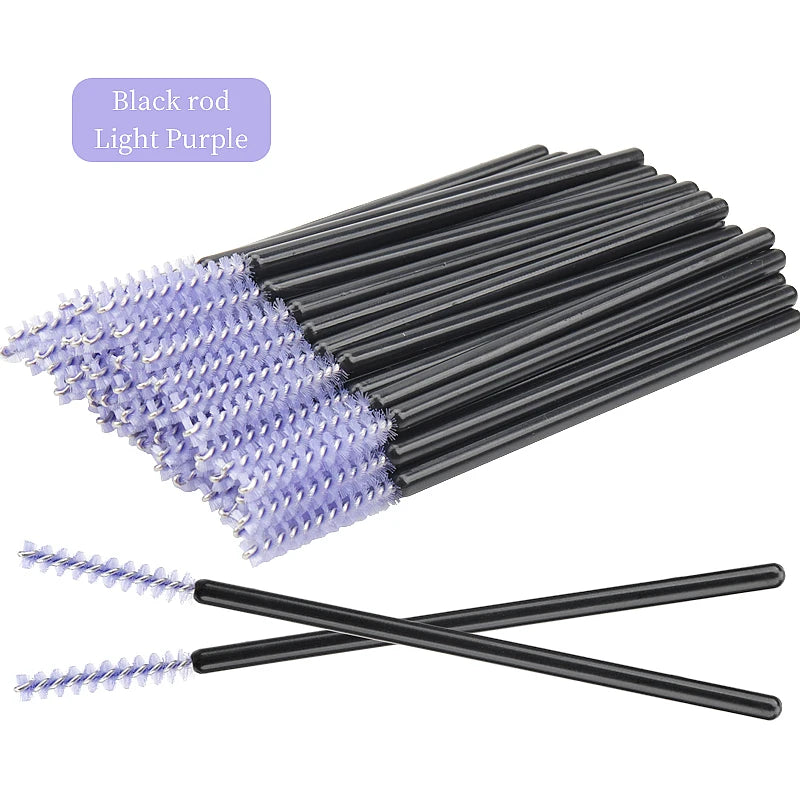 50 Pcs Disposable Eyelash Brushes with Diamond Handles - Smarsty
