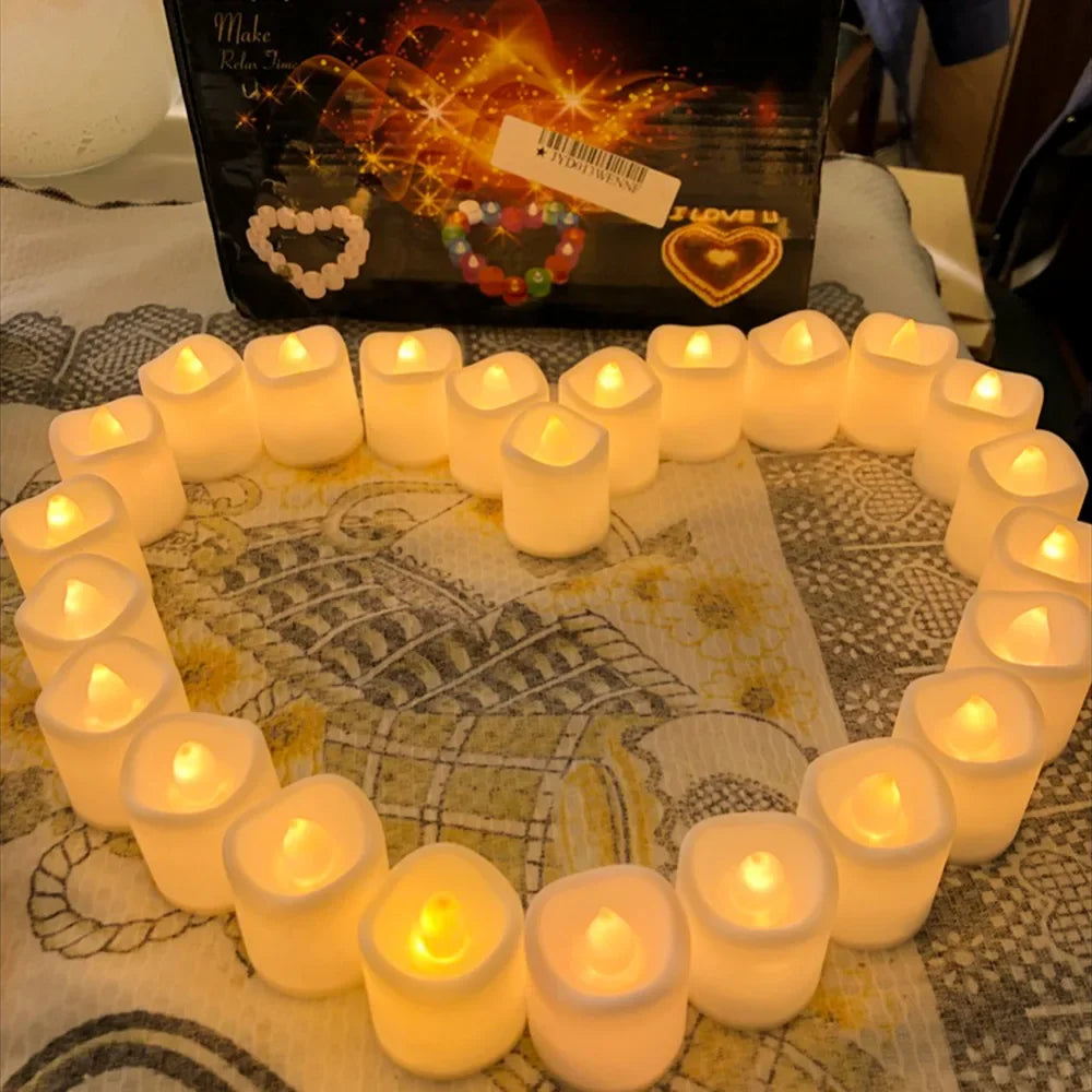 Flameless LED Electronic Candle Lights Creative Wishing Led Tea Lamp Warm White Halloween Wedding Christmas Decor Candle Light