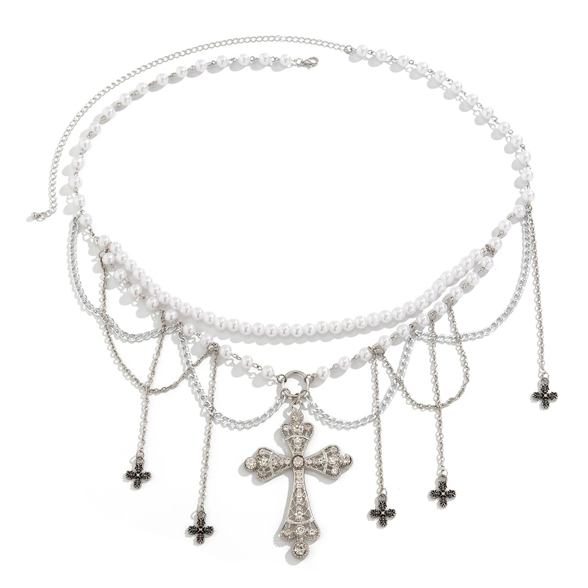 Lacteo Pearl Cross Tassel Belly Chain for Women - Smarsty
