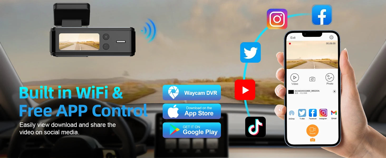 Stunning 4K Dash Cam Front And Rear Night Vision Wifi - Smarsty