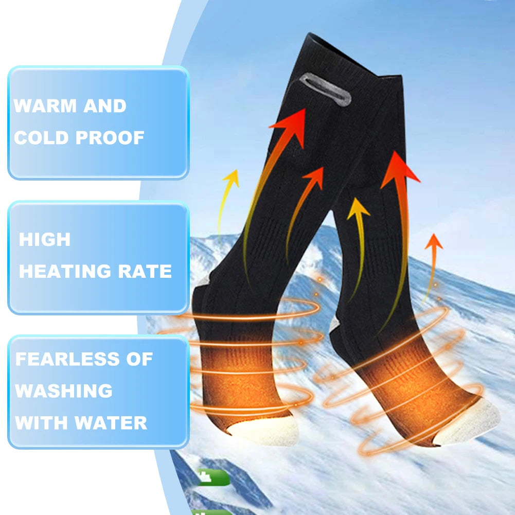 Electric Heating Socks 3 Mode Rechargeable Anti-Cold Thermal Heated Foot Warmer For Outdoor Camping Ski Sport Winter(no battery)