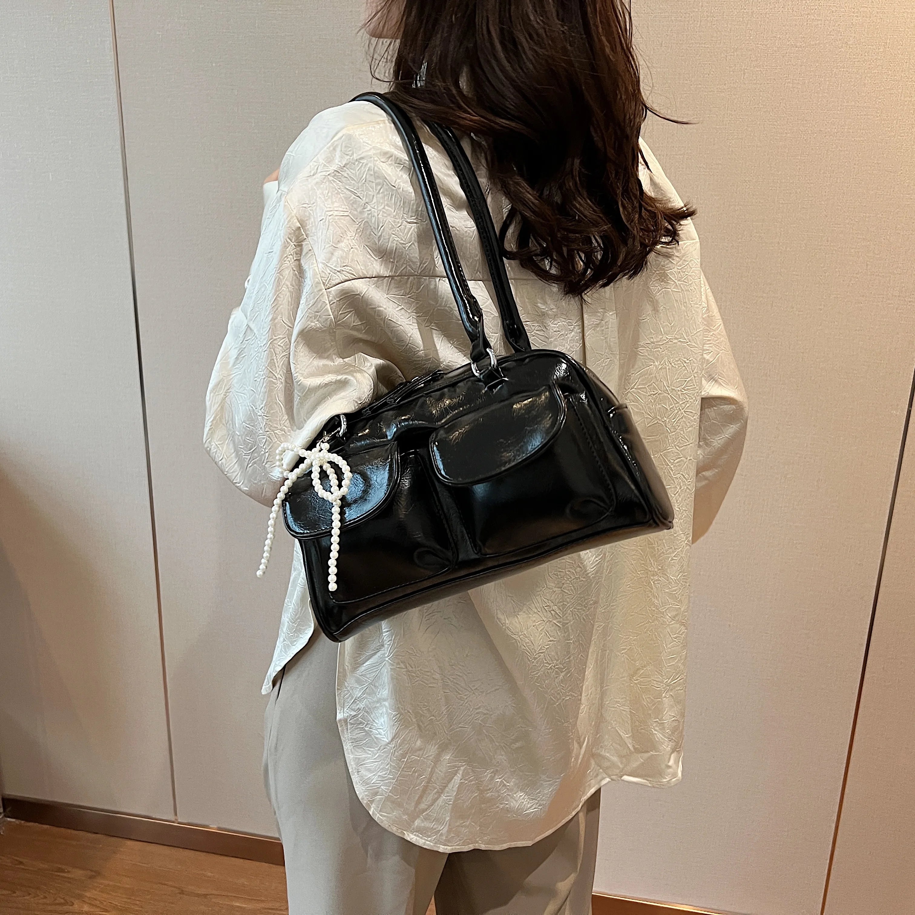 Korean Edition Underarm Bow Bag Women Versatile Shoulder Bag - Smarsty