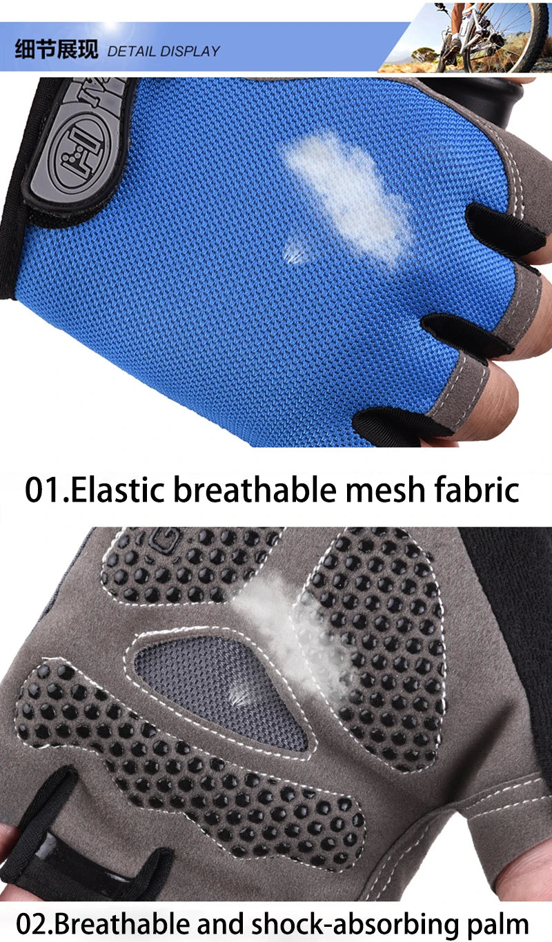 Breathable Anti Slip Half Finger Cycling Gloves for Men and Women - Smarsty