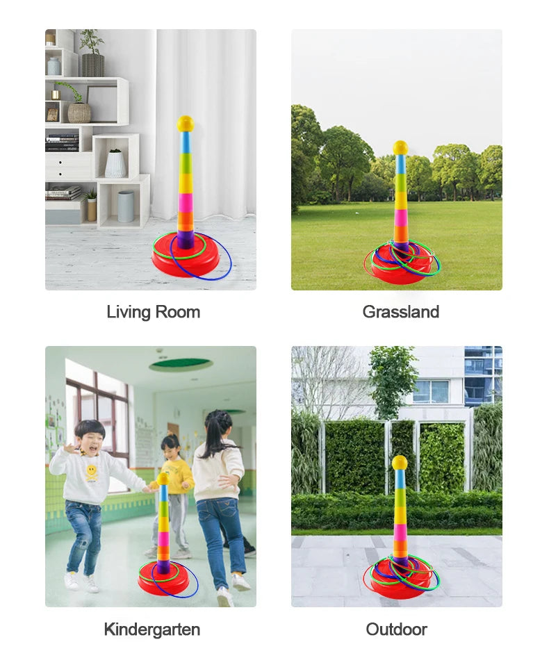 Children Throw Circle Game Ferrule Stacked Toys Fun Indoor Outdoor Parent-Child Interactive Circle Layers Early Education Gift - Smarsty