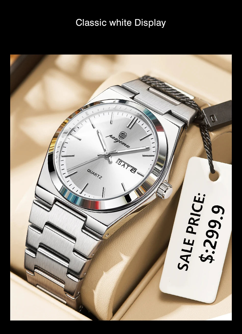 Luxury Waterproof Quartz Men's Watch with Luminous Features - Smarsty