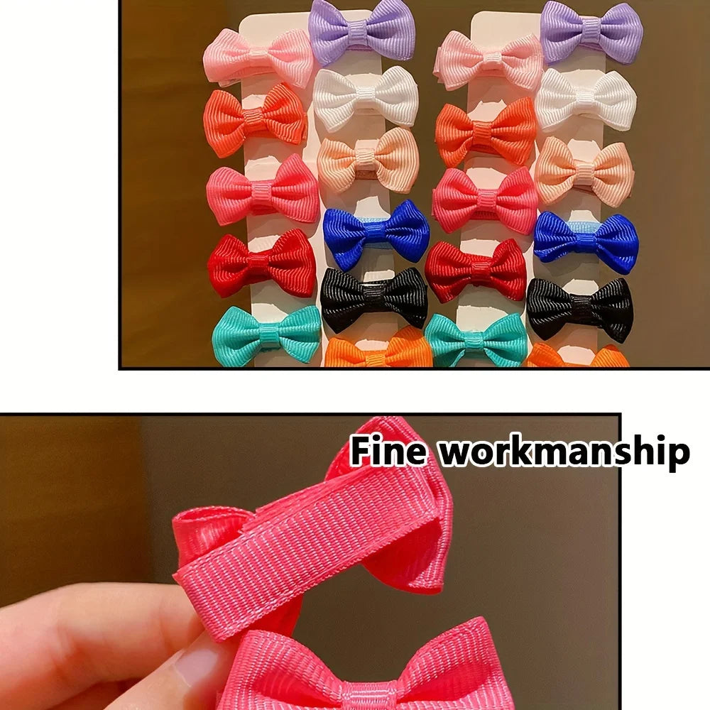 Colorful Bow Hairpins For Little Girls Gentle Holders - Smarsty