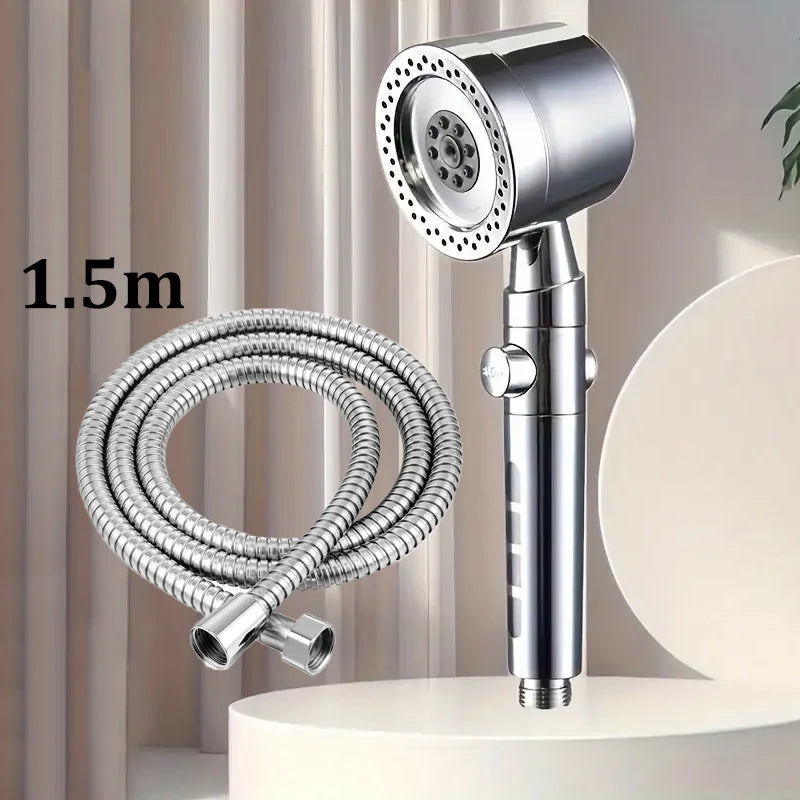 New High Pressure Water Saving Filter Shower Head 5 Modes Handheld Shower Head One Button Stop Bathroom Accessories Set - Smarsty