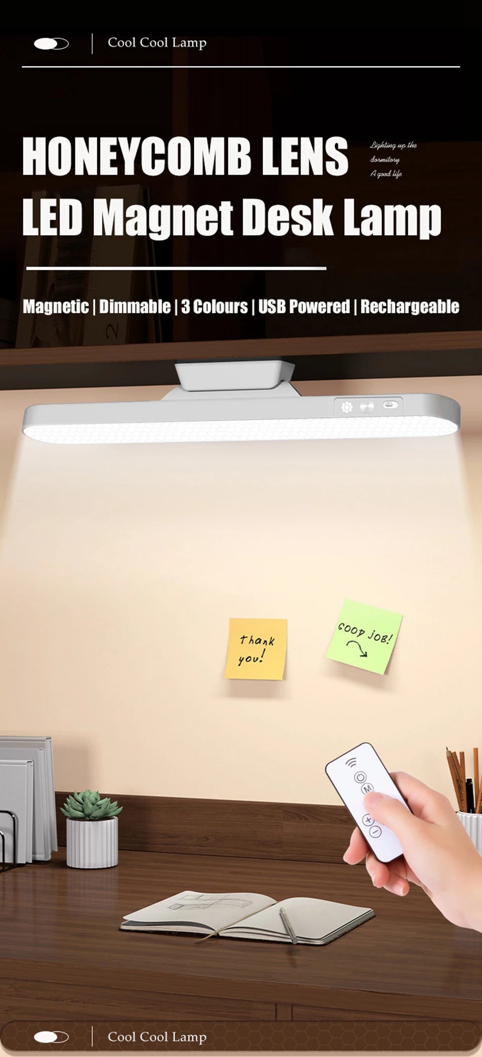 LED Desk Lamp with Magnetic Base and Dimmable Light - Smarsty