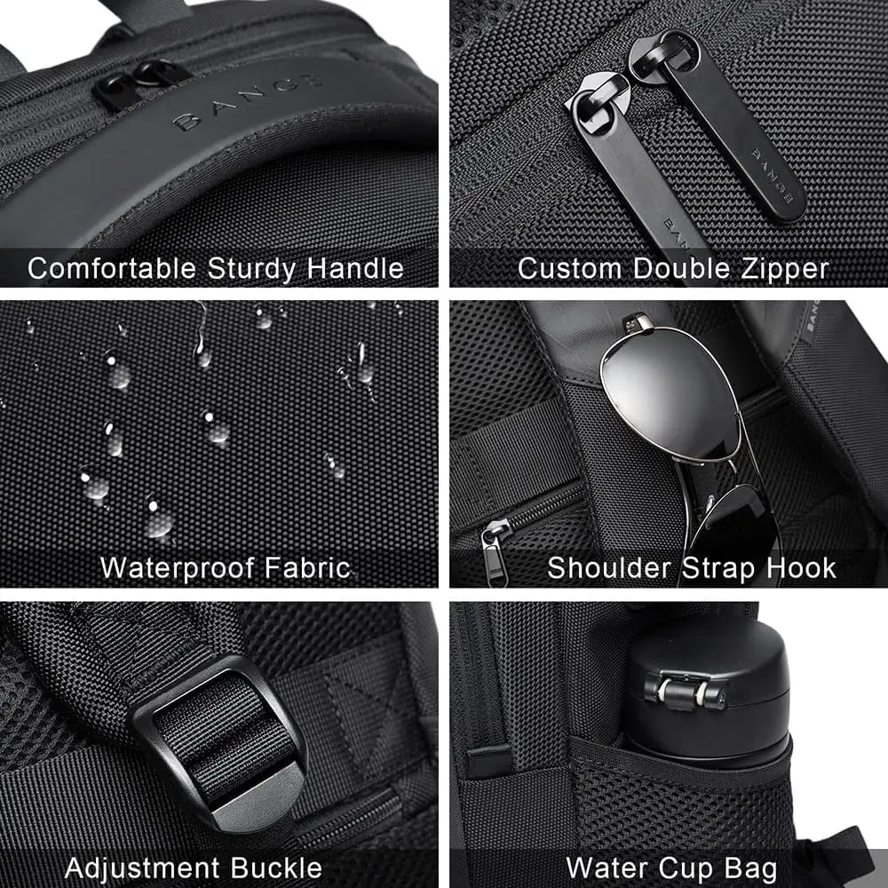 BANGE Sling Travel Laptop Backpack Fits 15.6 Inch Laptop for Men and Women Waterproof with Side Mesh Pocket USB Charging Port - Smarsty