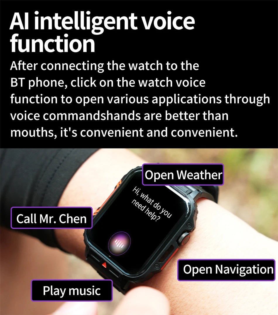 2024 Outdoor Military Smart Watch with IP68 Waterproof - Smarsty