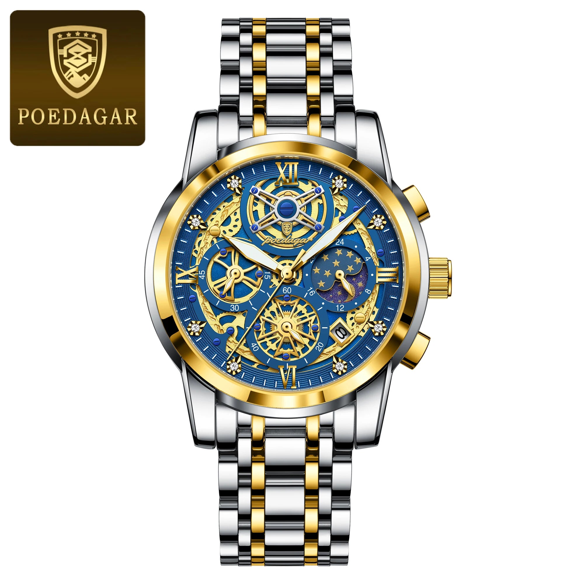 Luxury Waterproof Men's Chronograph Watch with Luminous Date - Smarsty