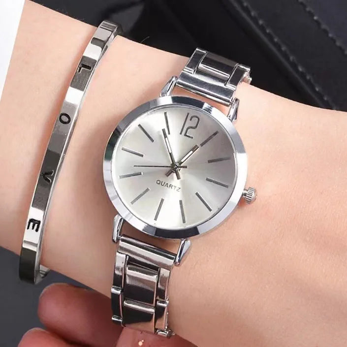 Luxury Women Quartz Wristwatch Set with Hollow Strap - Smarsty