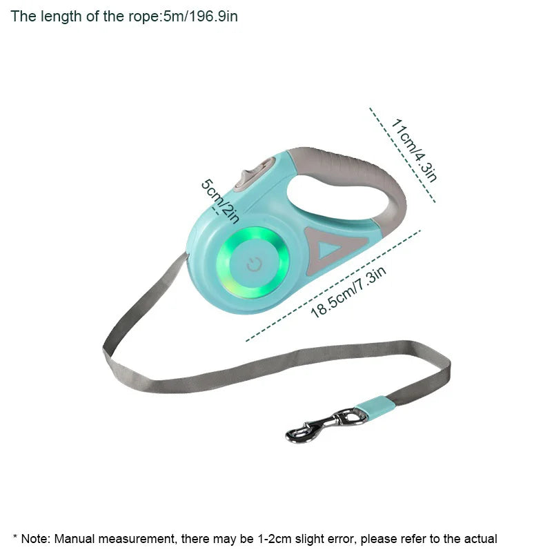 5M Automatic Retractable Dog Leash with LED Flashlight - Smarsty
