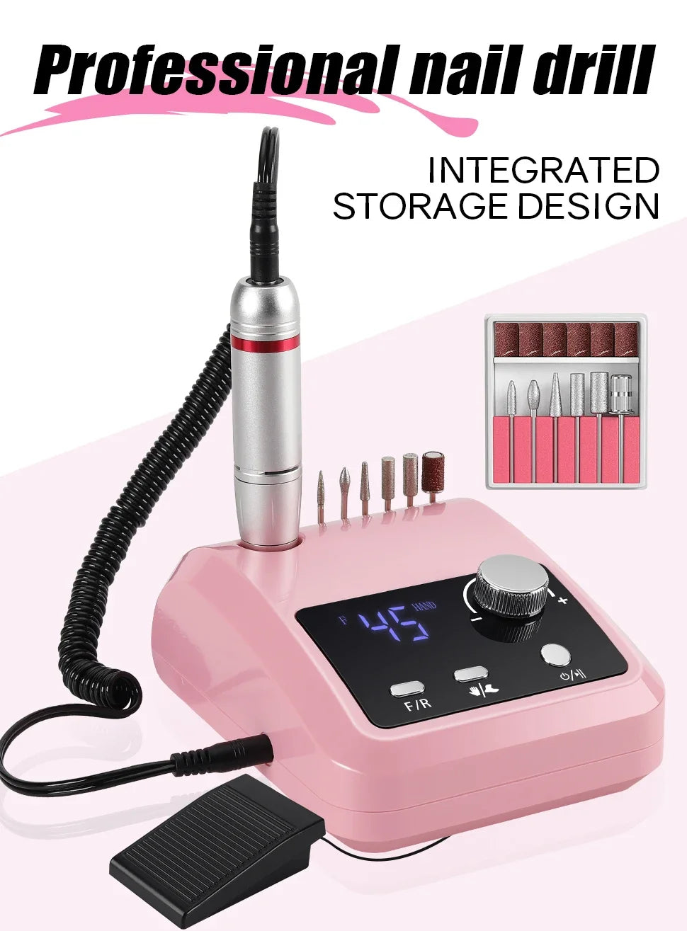 45000 RPM Electric Nail Drill With HD Display - Smarsty