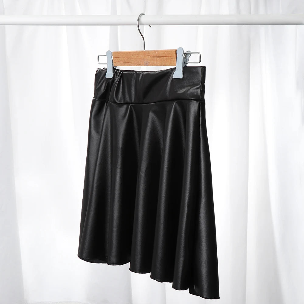 High Waist Elastic Mini Short Skirt Women Faux Leather Skirts - Smarsty