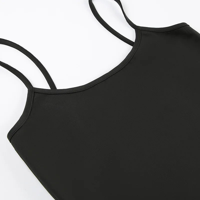 Basic Solid Camis Summer Casual Sleeveless Spaghetti Strap Top Women Harajuku All-match Cropped Tops y2k Vintage Clothing - Smarsty