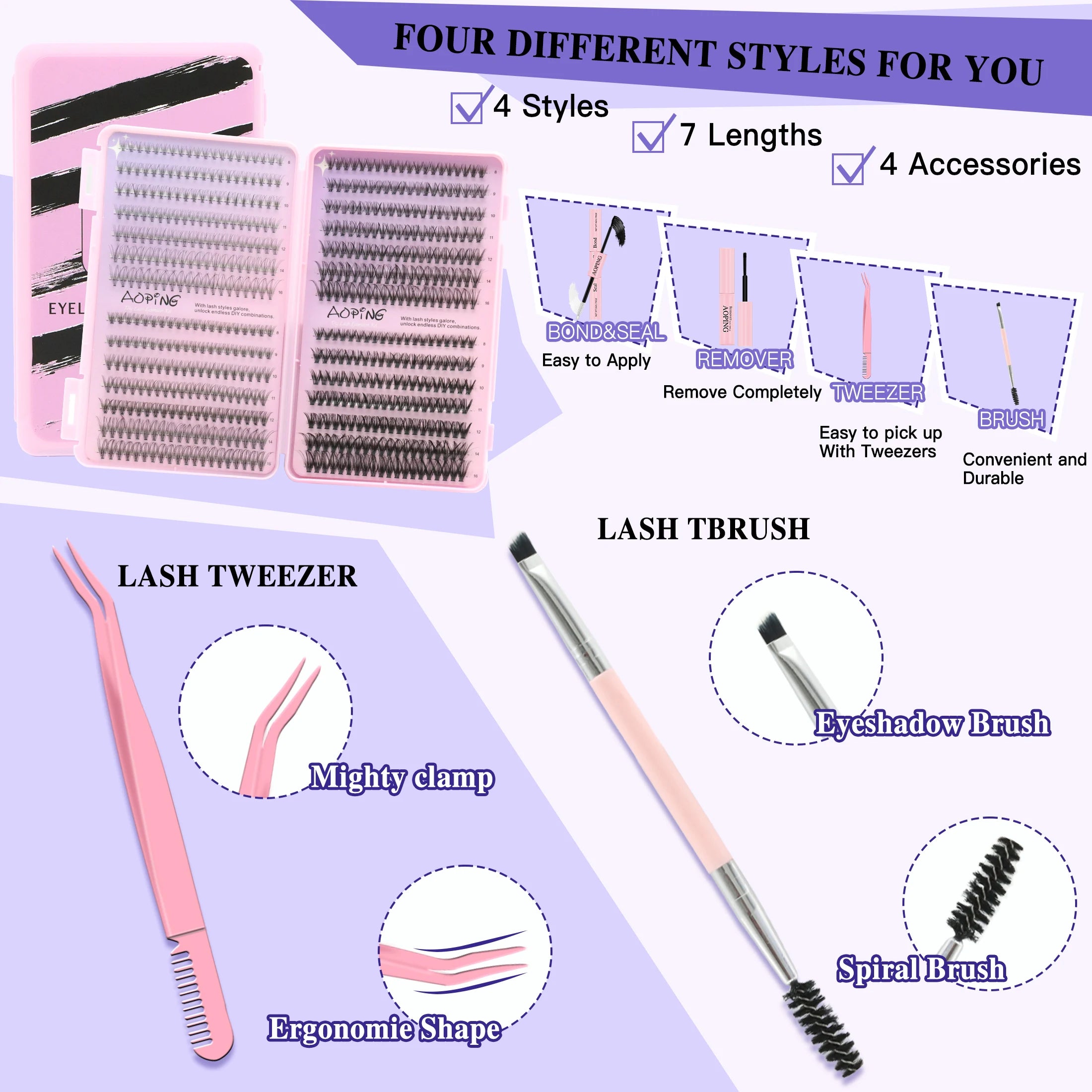 DIY False Eyelashes with Application Tools for All Styles - Smarsty