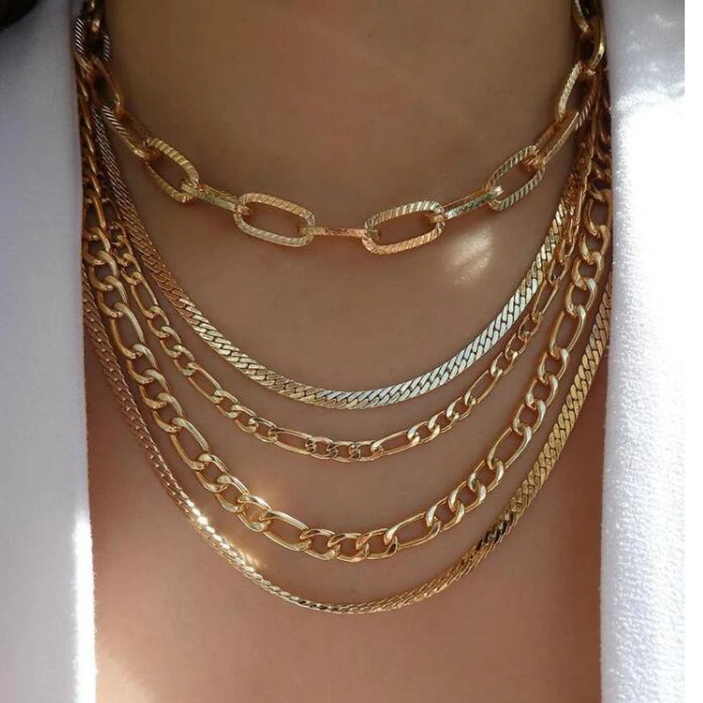 Vintage Gold Boho Layered Necklace Set for Women - Smarsty