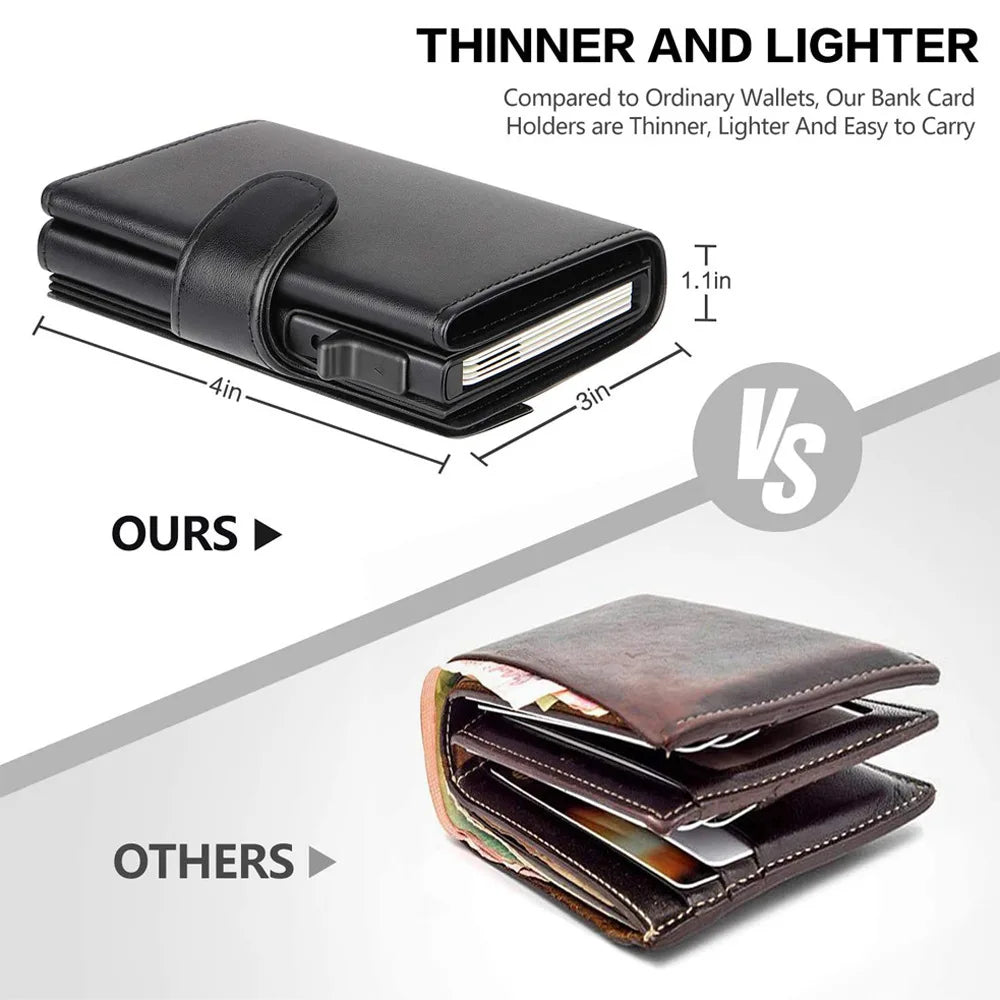 Rfid Microfiber Leather Men Wallets Fashion Card Holder Trifold Wallet Money Bags Smart Slim Thin Coin Pocket Wallet Purse - Smarsty