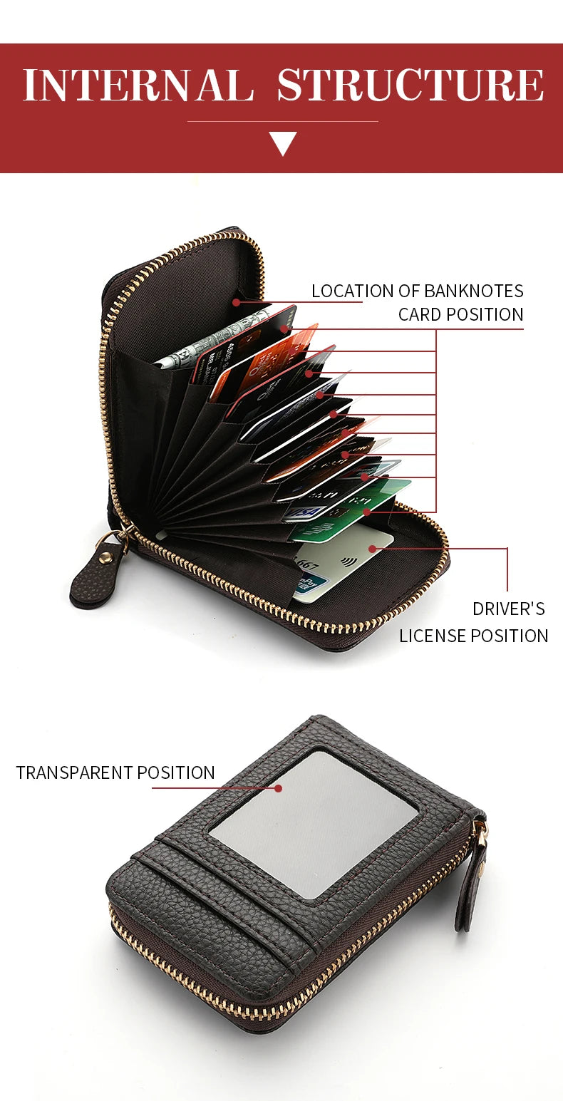 Fashion Pu Leather Zipper Short Mini Wallet Women Id Bank Card Holder Women Purse