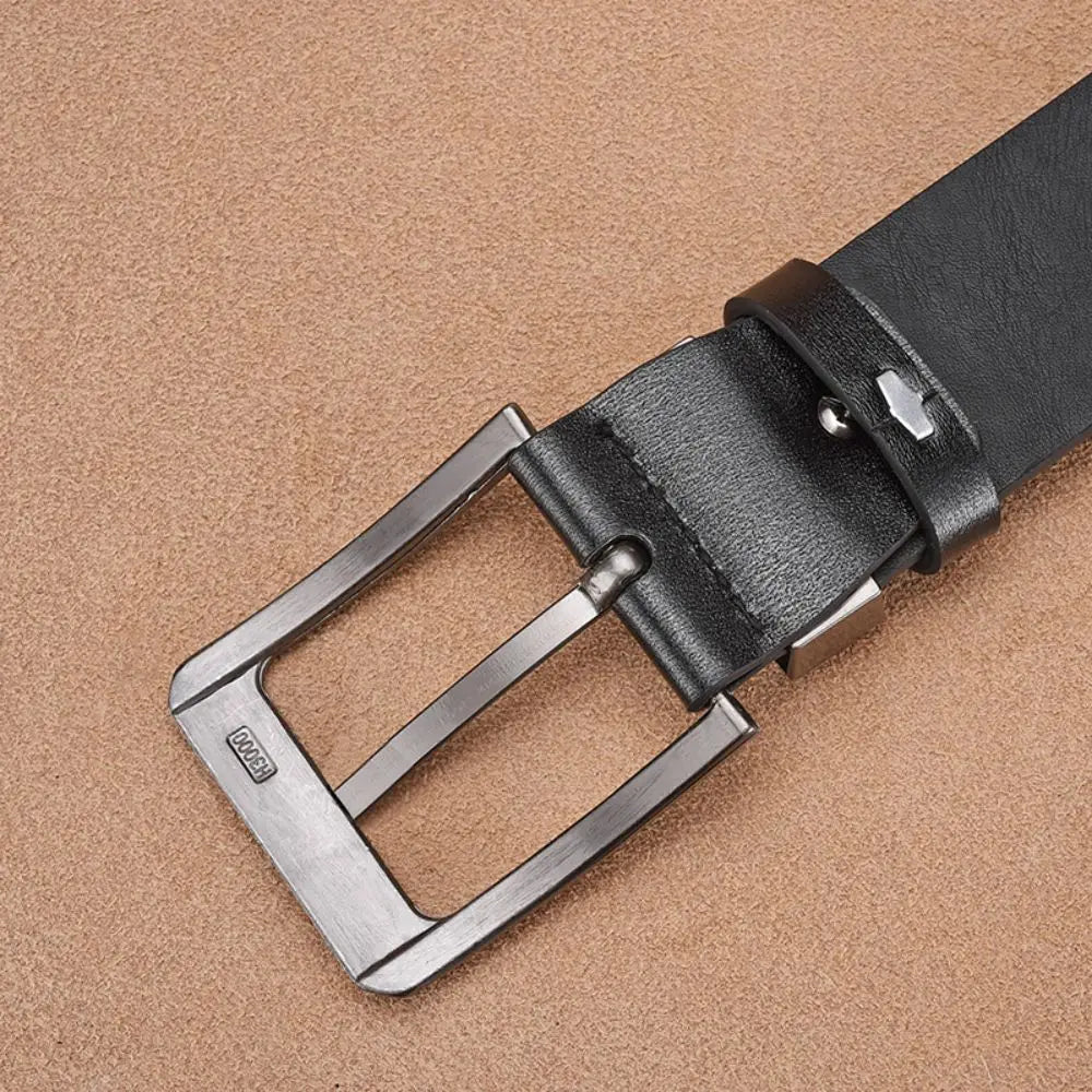 Genuine Leather Mens Casual Belt High Quality Buckle - Smarsty