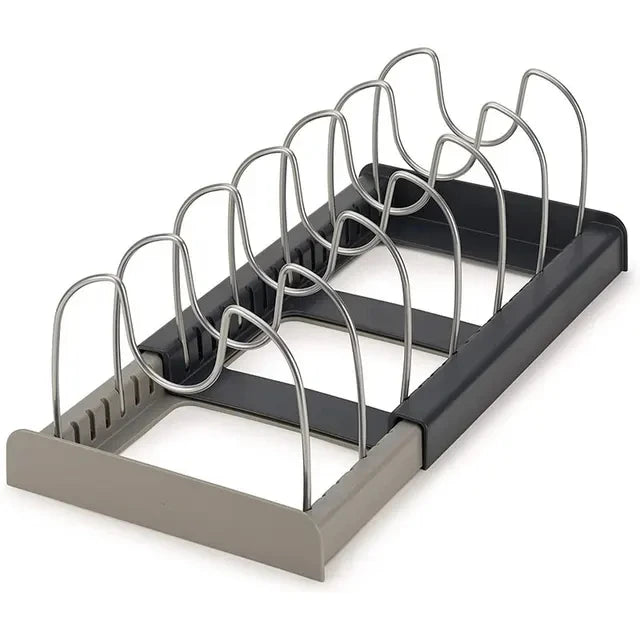 Expandable Stainless Steel Storage Rack Kitchen Cabinet Holder for Pan Pot Lid Cutting Board Drying Cookware Dish Rack Organizer by Smarsty