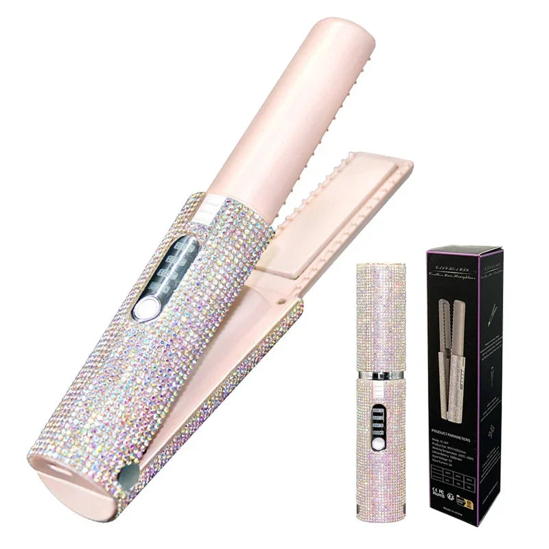 2 in 1 Wireless Hair Straightener and Curler Brush - Smarsty