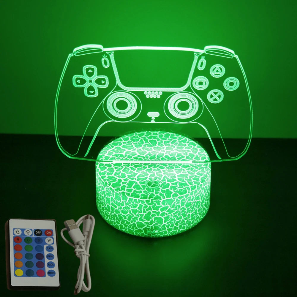 Neon Gamer 3D LED Night Light for Gaming Room - Smarsty