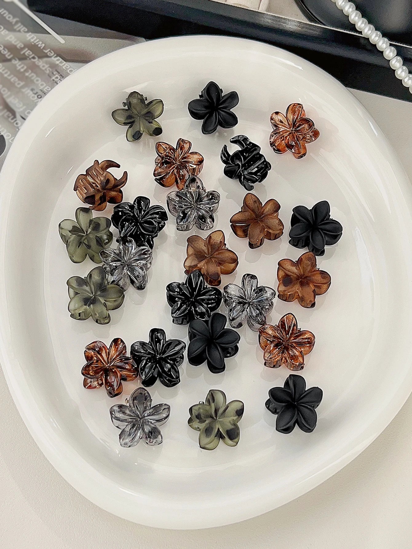 Mini Flower Hair Clips Pack Creaseless Claw Clips For Bangs - Smarsty