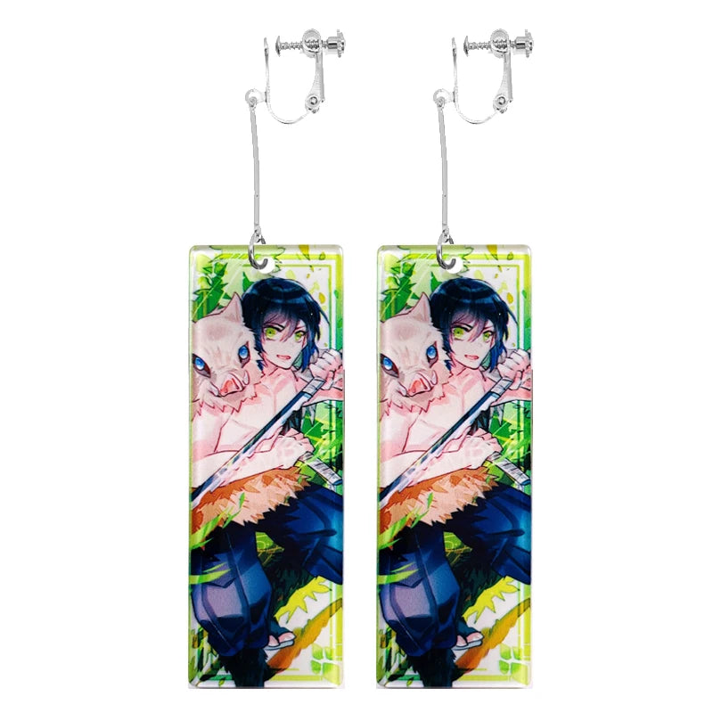 Acrylic Tanjiro Earrings for Women Anime Cosplay Jewelry - Smarsty