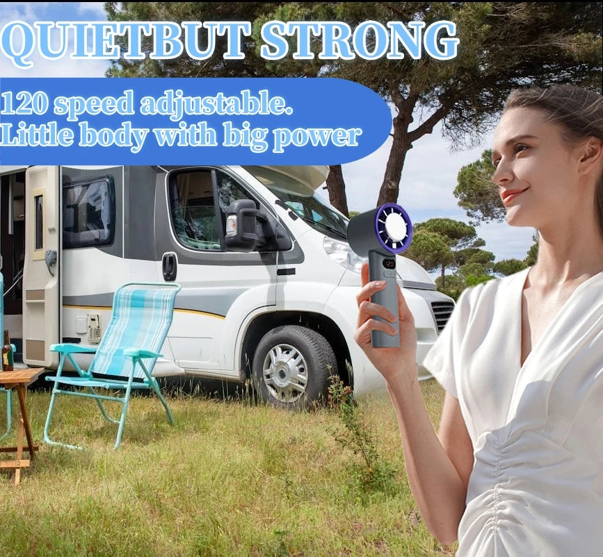 Portable Fan 120-Speed Digital Display Ice Cooling Tech Stylish Semiconductor Condensation Mini Personal Fan for Home, Office