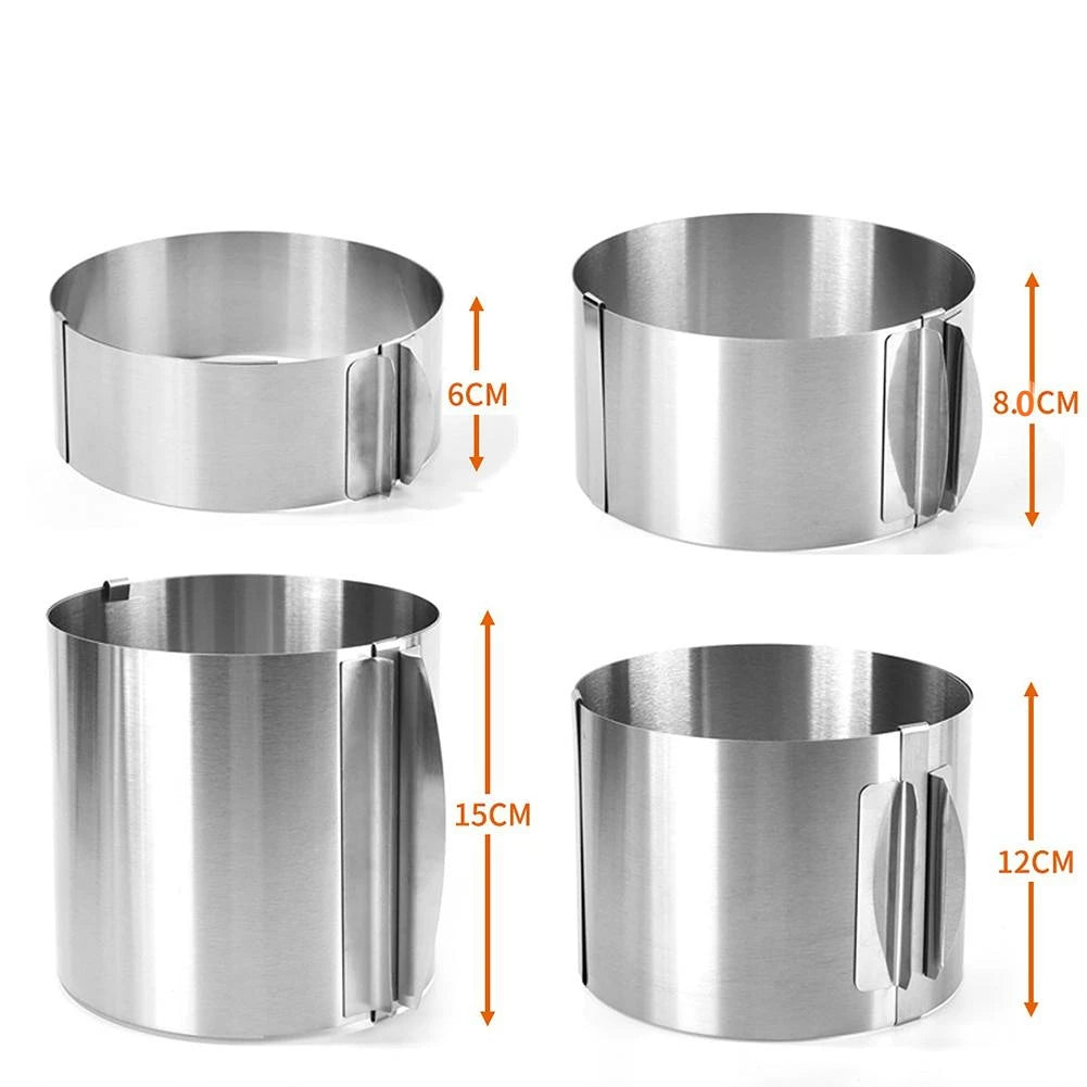 Rustproof Adjustable Stainless Steel Cake Mousse Ring - Smarsty