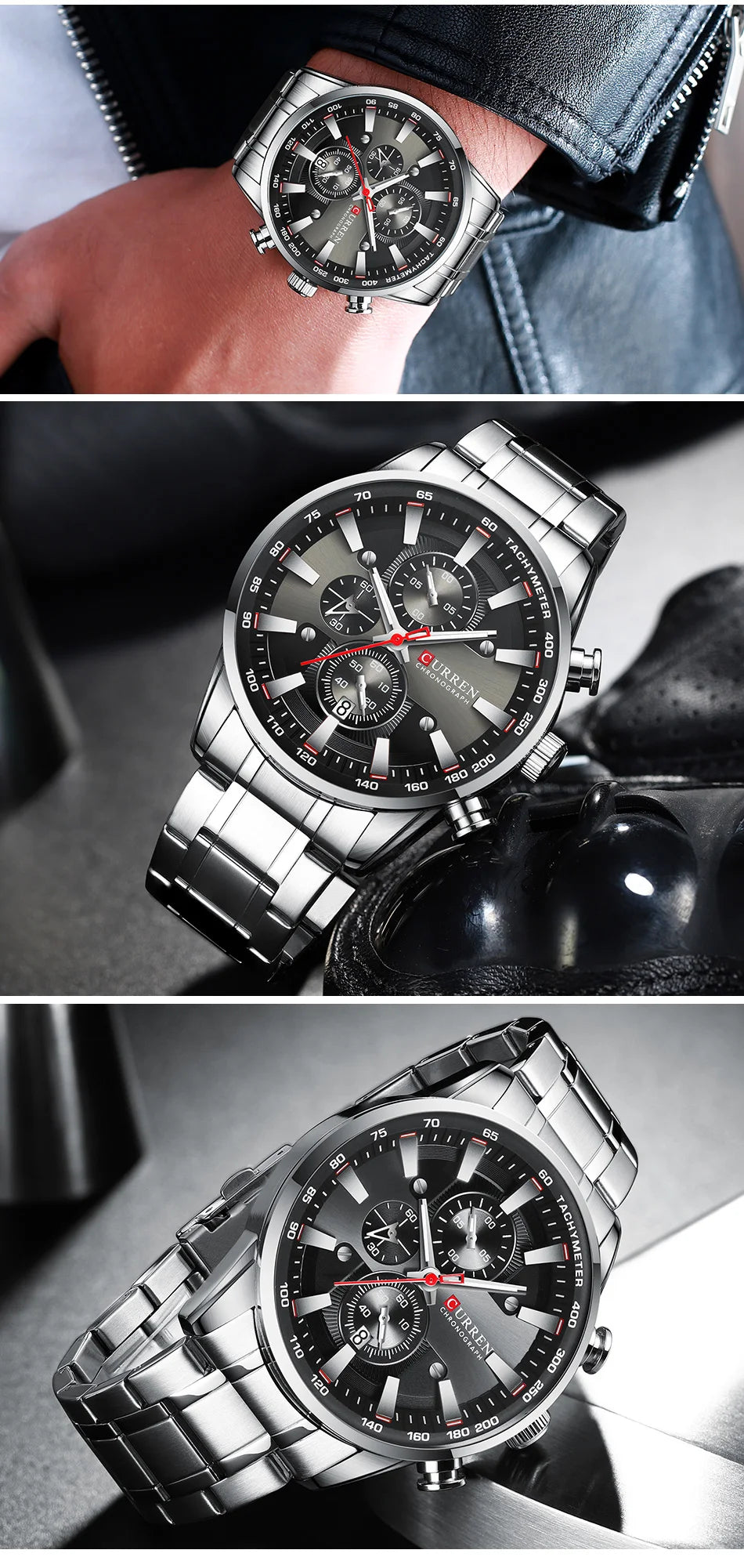Luxury CURREN Quartz Men’s Watch Waterproof Sport Chronograph - Smarsty