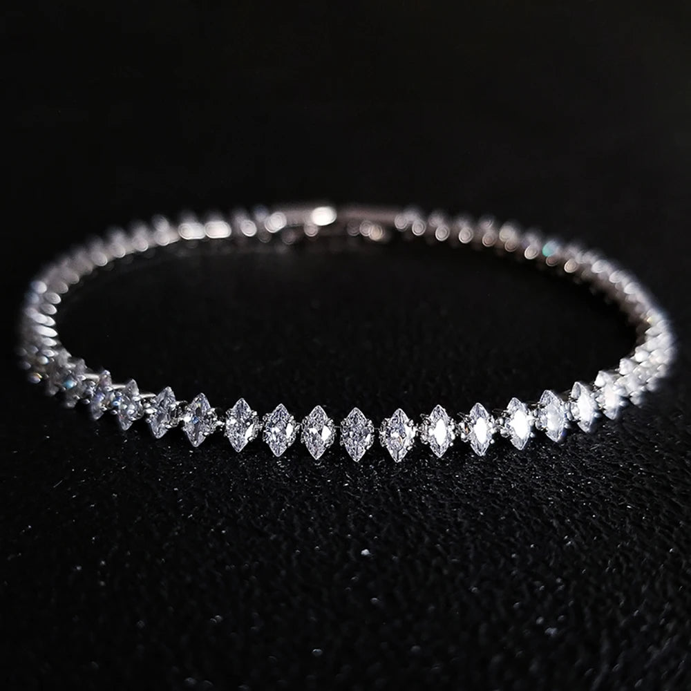 Luxury Silver Color Tennis Bracelet for Women - Smarsty