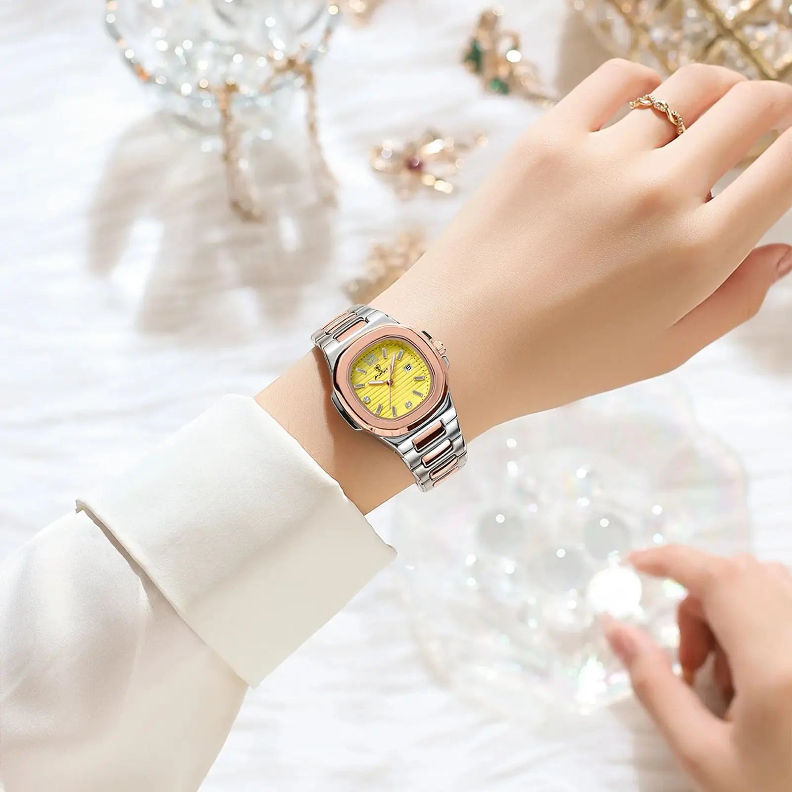 POEDAGAR Luxury Square Watch For Woman Luminous Waterproof Date Ladies Watch Elegant Women's Quartz Watches Simple Female Clock - Smarsty
