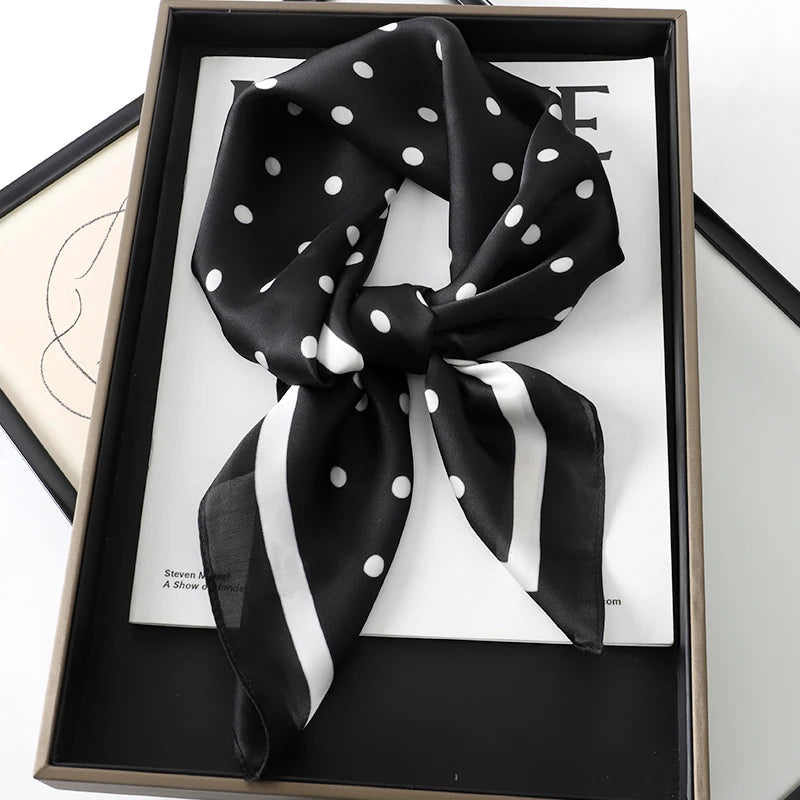Silk Square Scarf for Women Summer Head Wrap - Smarsty