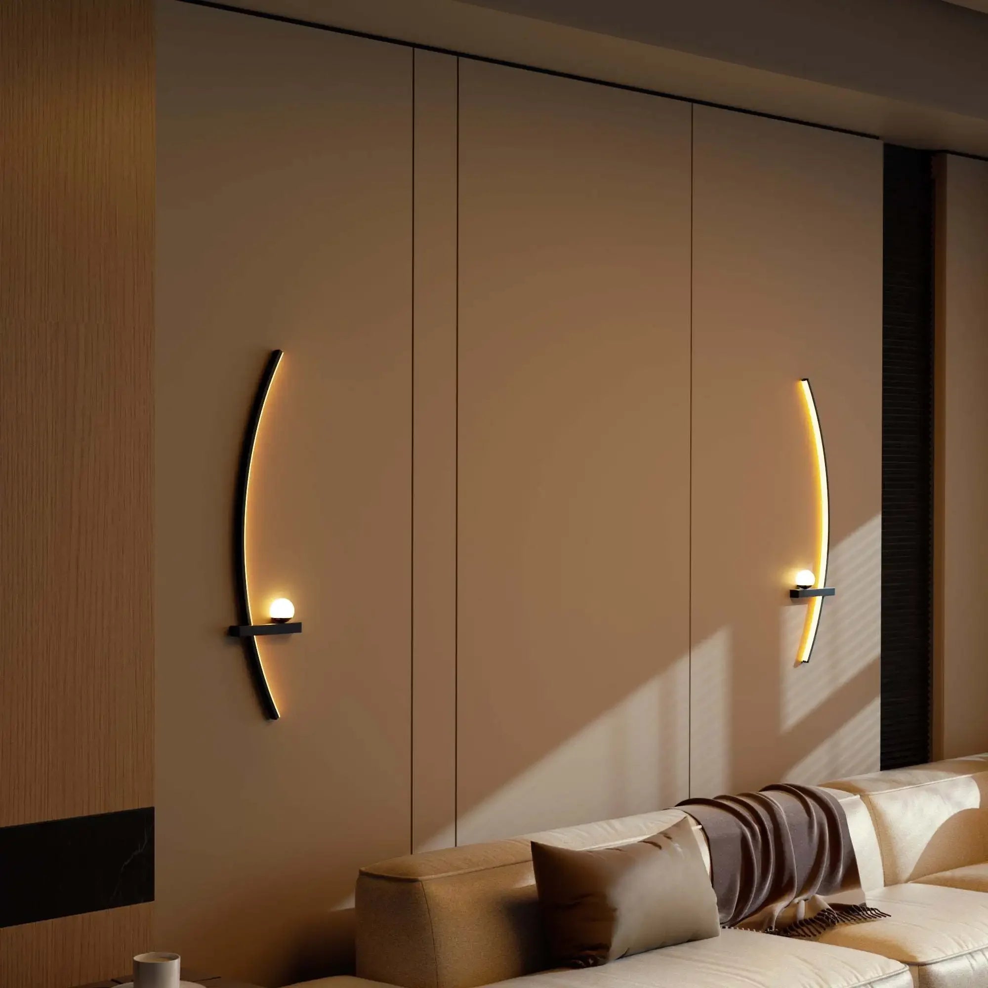 2pcs Modern Adjustable LED Wall Sconce, 31.5" Arched Metal Bedside Lamp, 3000K Warm Glow, Indoor Use for Bedroom