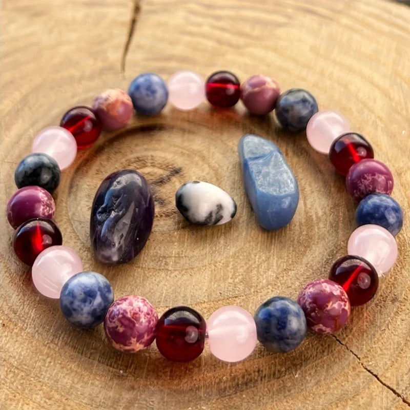 Multi-Color Natural Stone Love Bracelet for Good Luck - Smarsty