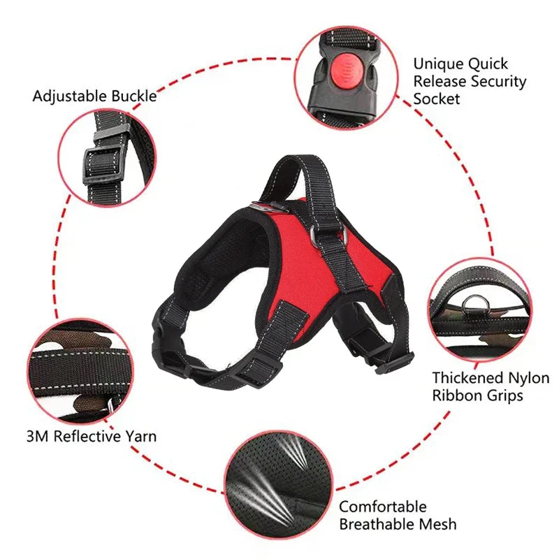 Reflective Adjustable Dog Harness for No Pull Training - Smarsty