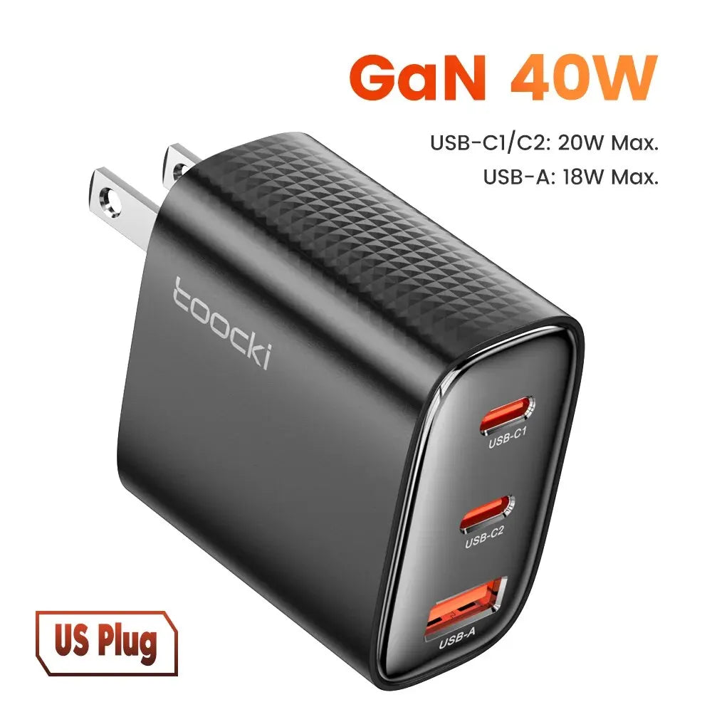 40W GaN USB C Travel Charger Fast Charge for Phones - Smarsty