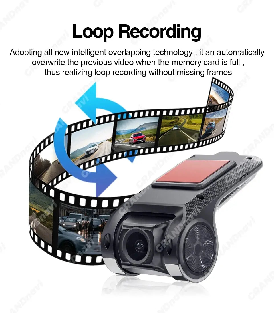 HD Car Dash Cam ADAS 720P Voice Alarm USB MemoryCard - Smarsty