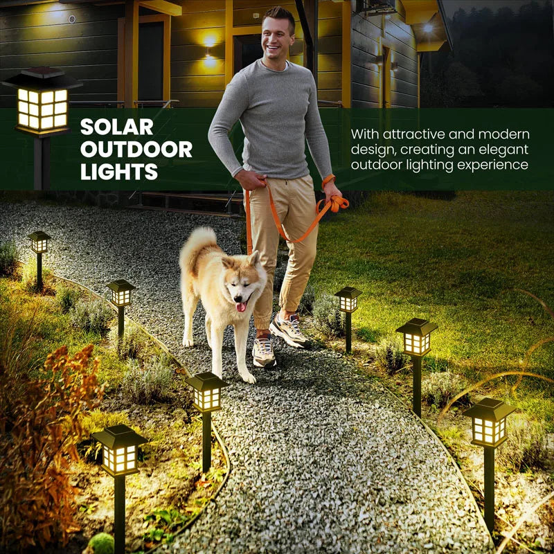 8pcs Waterproof Solar Garden Pathway Lights for Outdoor Decor - Smarsty