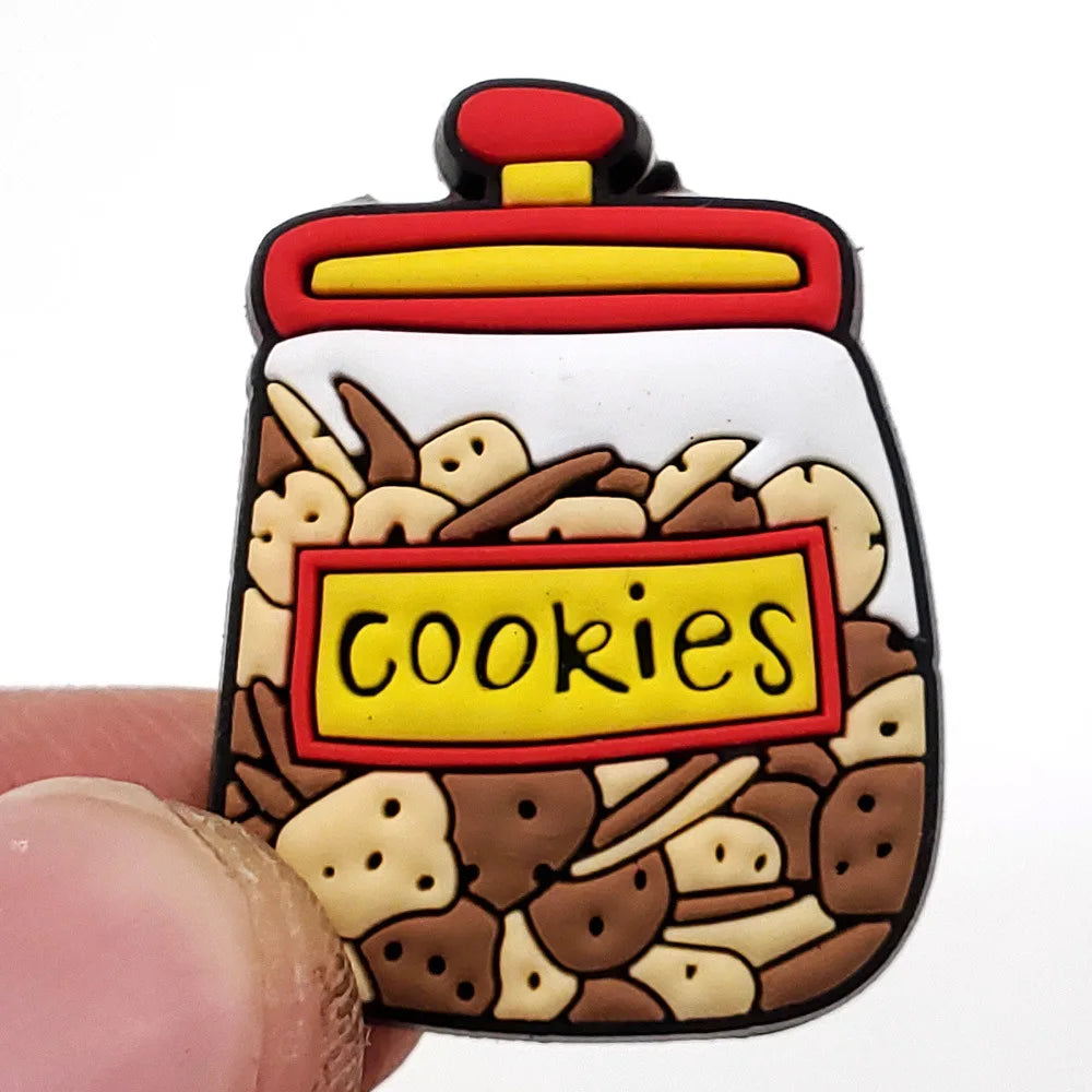 20pcs Food Series Cake Pizza PVC Shoe Charms Accessories Clogs Bubble Slides Sandals Shoe Buckles Decorations Pins Kids Gifts