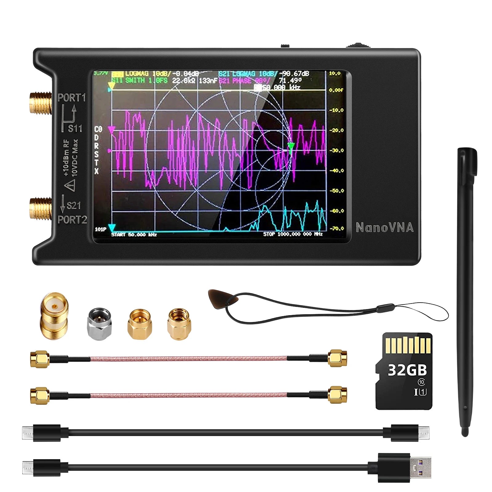 NanoVNA-H Vector Network Analyzer with Spectrum Tuning - Smarsty