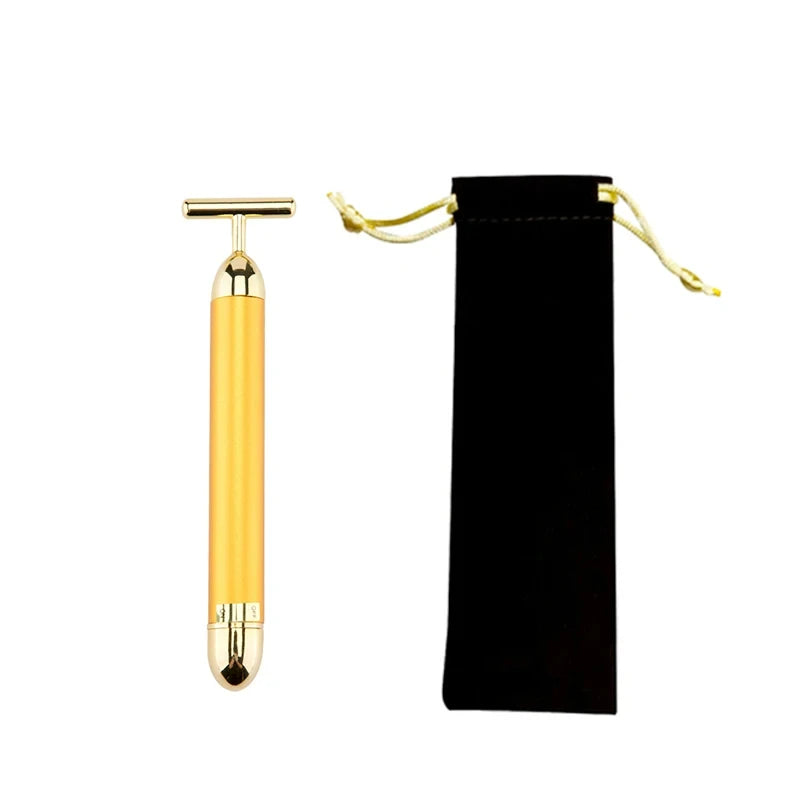 24K Gold Electric Face Roller for Youthful Skin - Smarsty